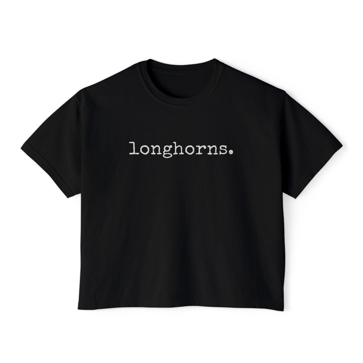Longhorns Boxy Cropped T-Shirt (typerwriter font)