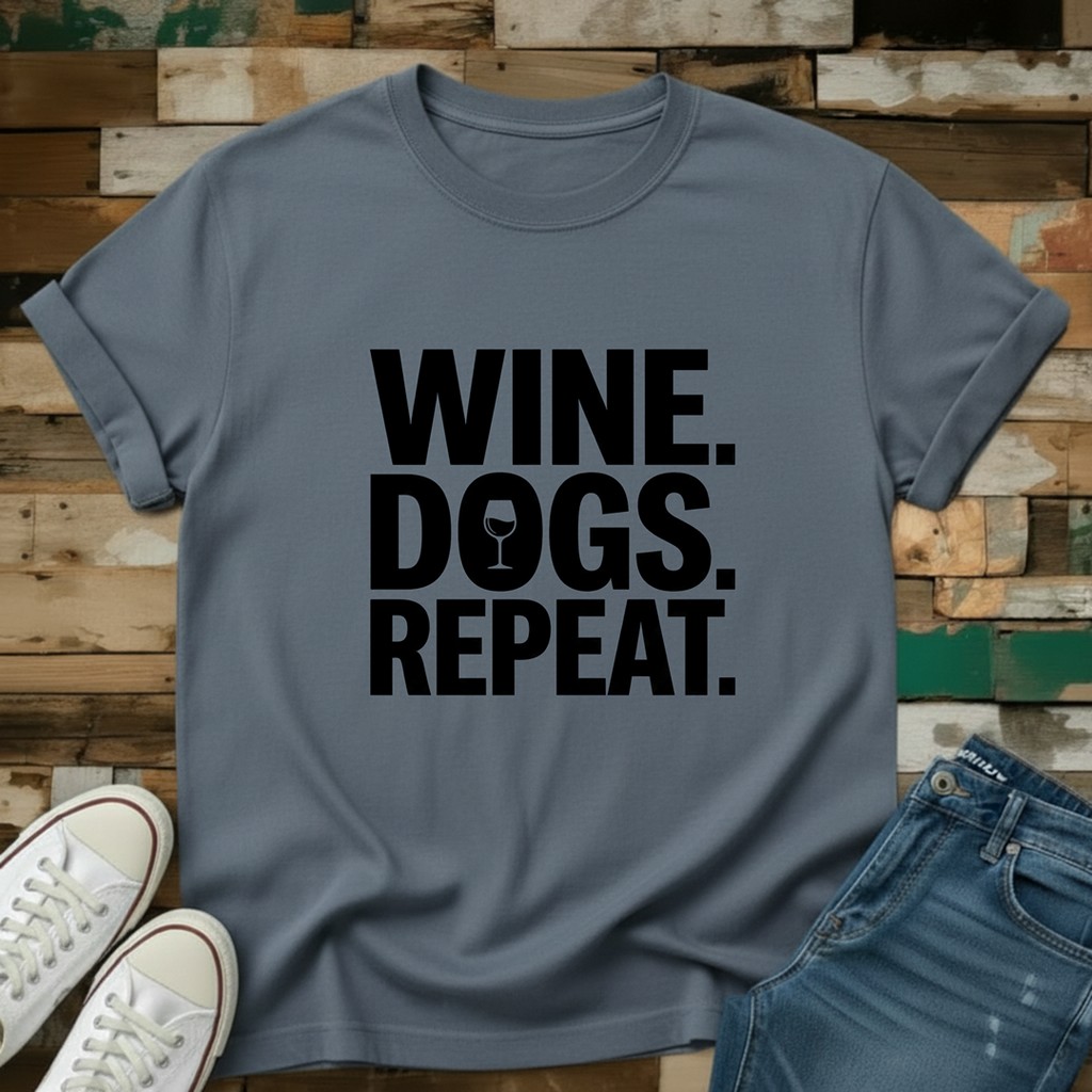 Wine Dog Repeat T-Shirt