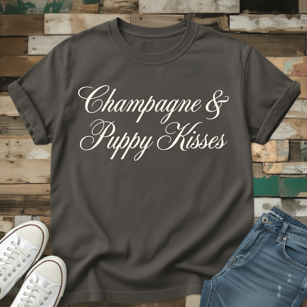 Champagne & Puppy Kisses T-Shirt