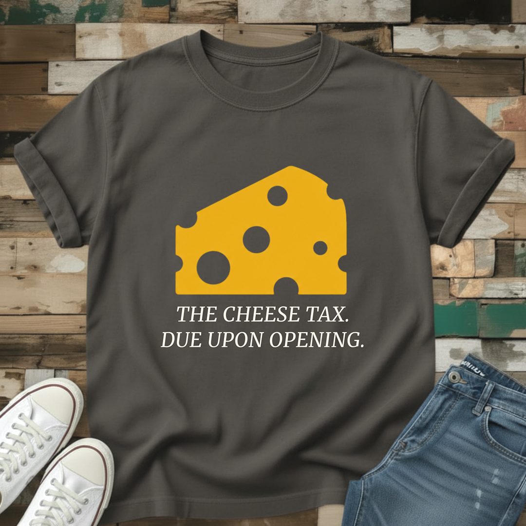 The Cheese Tax.  Due Upon Opening T-Shirt