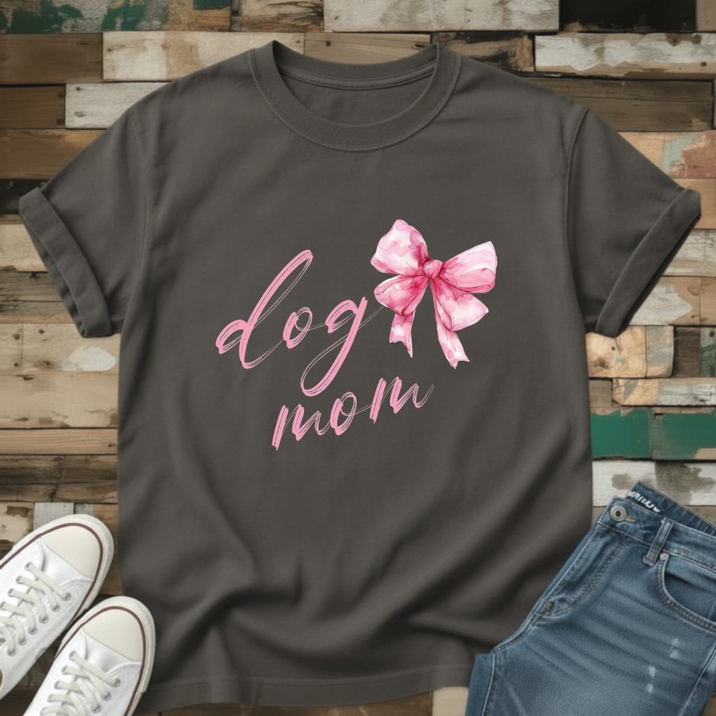 Dog Mom With Bow T-Shirt