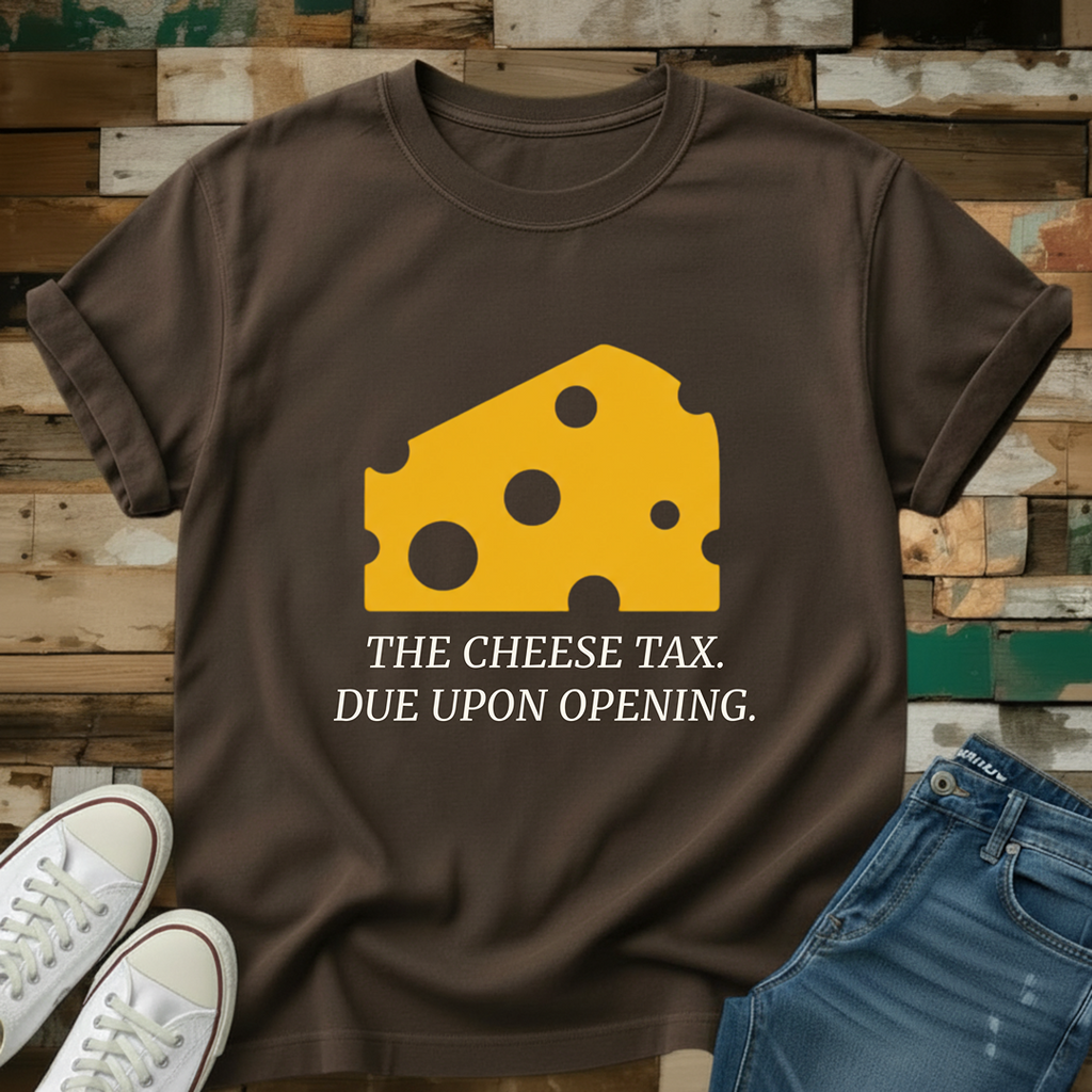 The Cheese Tax.  Due Upon Opening T-Shirt