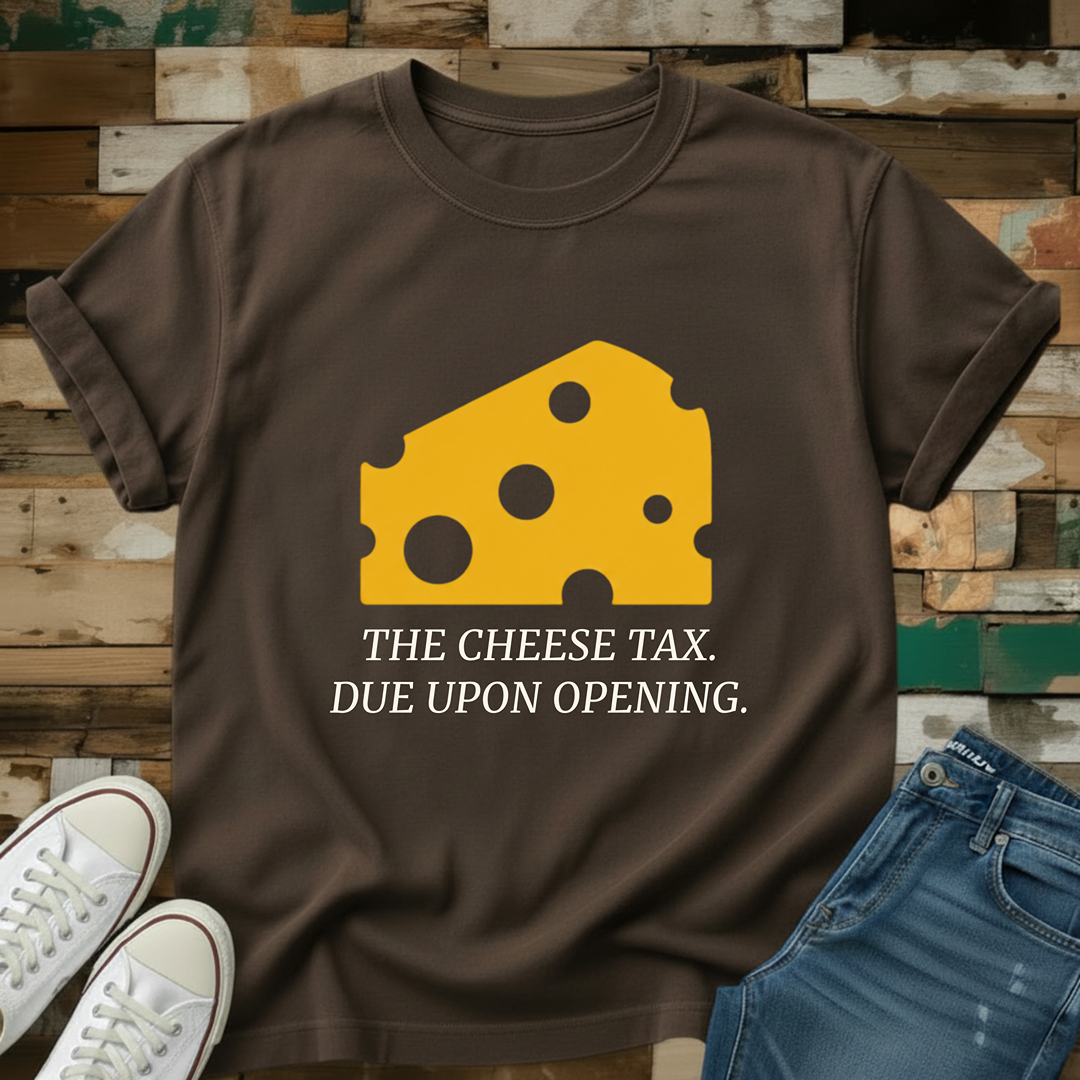 The Cheese Tax.  Due Upon Opening T-Shirt