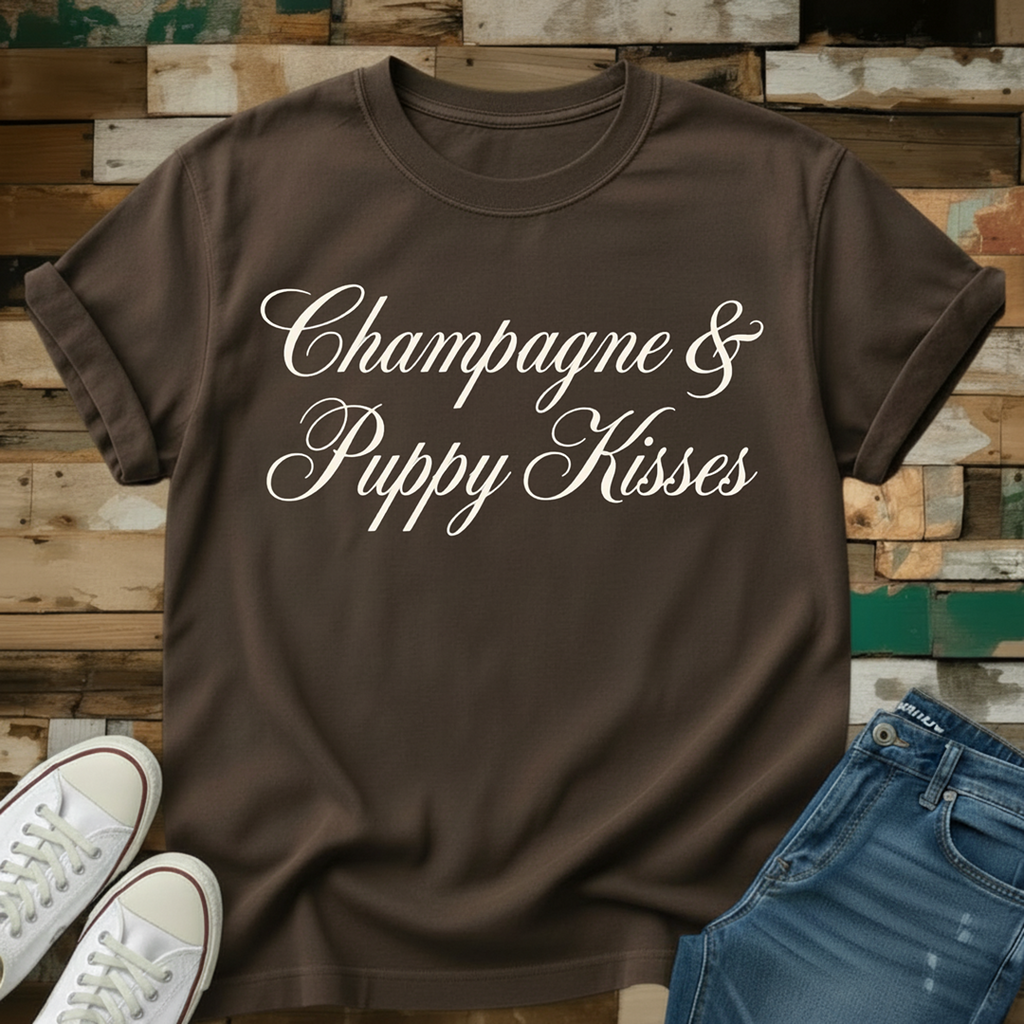 Champagne & Puppy Kisses T-Shirt