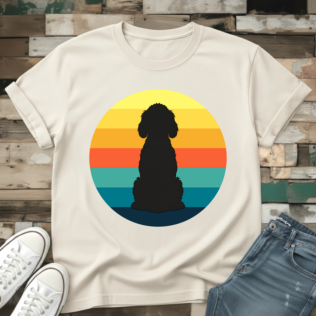 Golden Doodle Retro Sunset T-Shirt