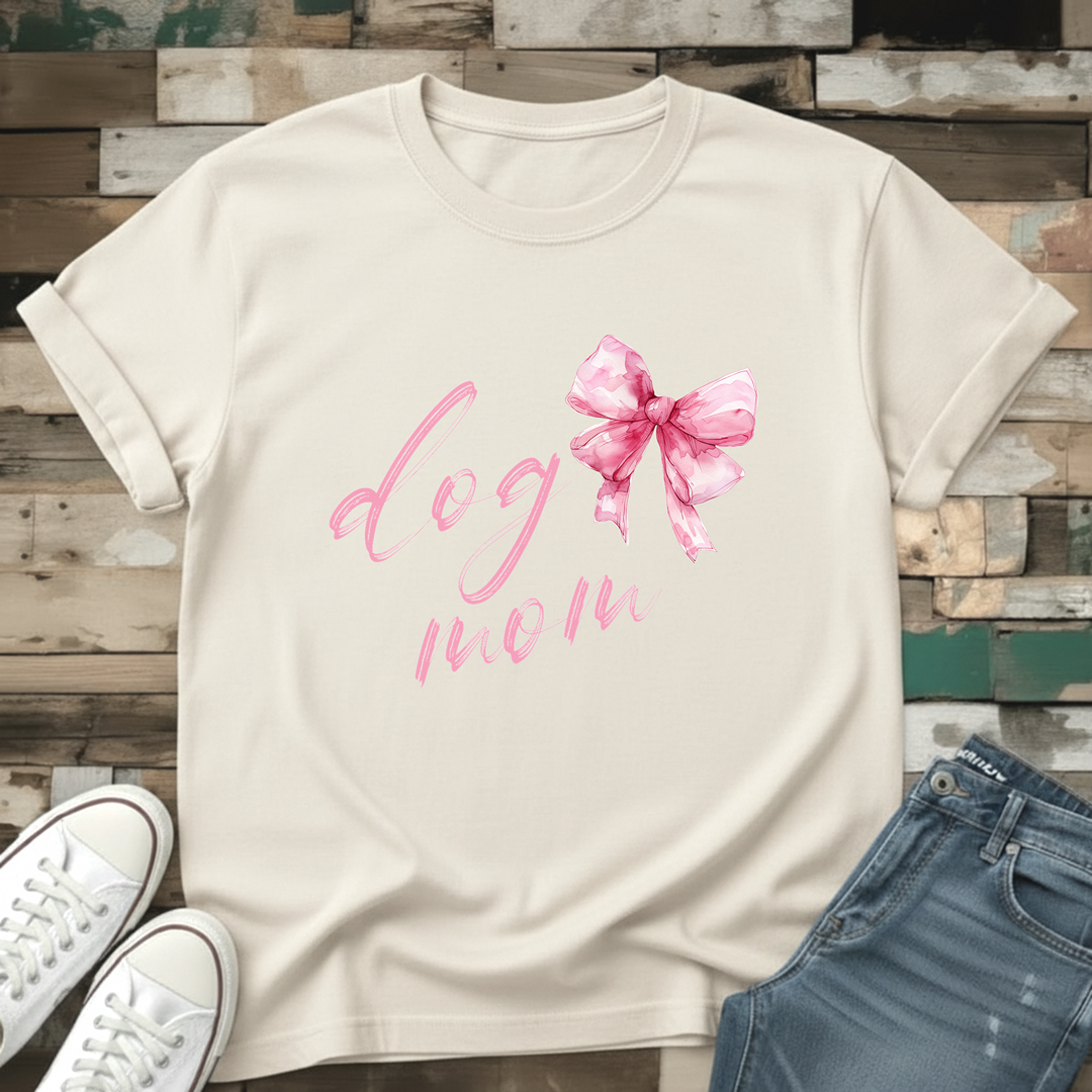 Dog Mom With Bow T-Shirt