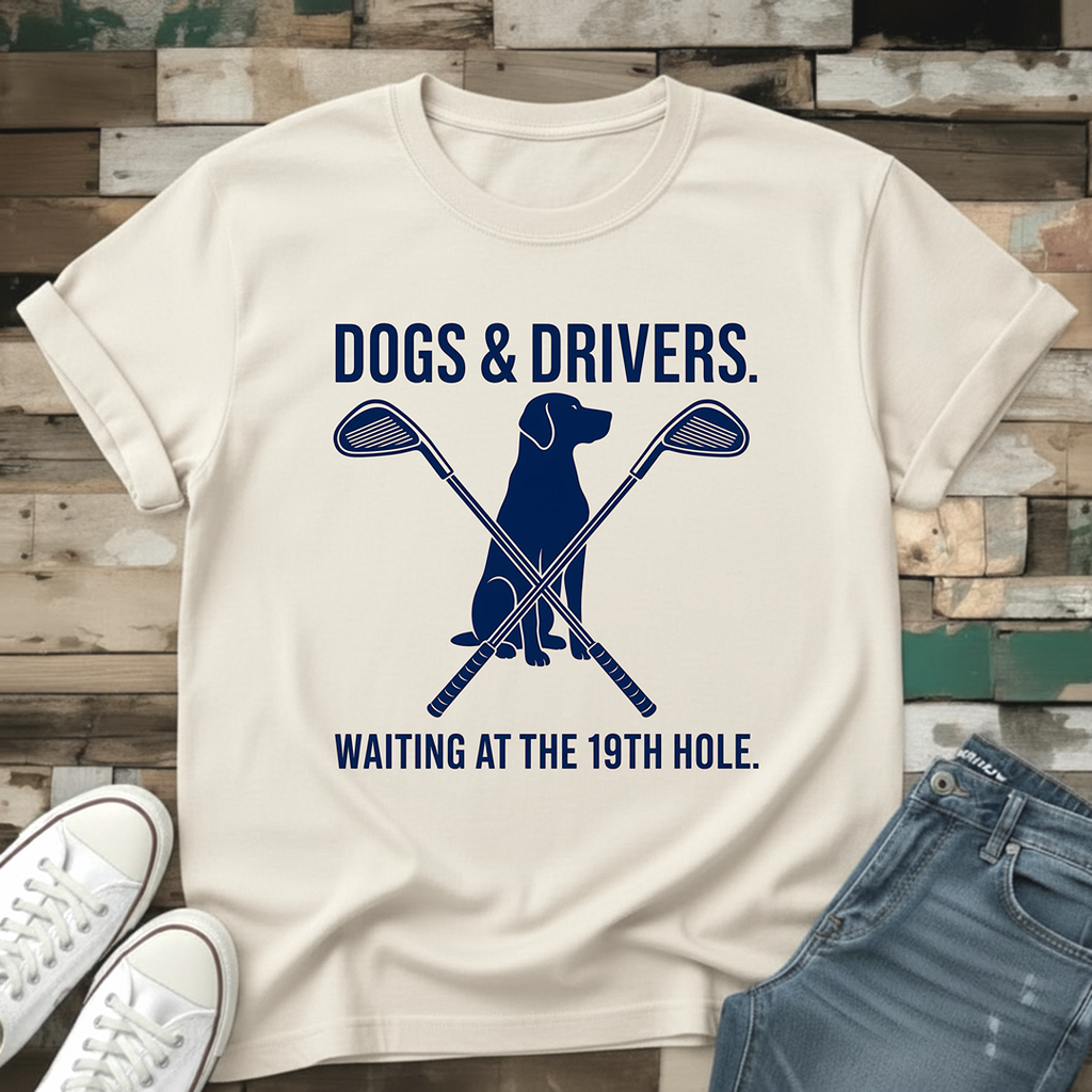 Dogs & Drivers. Waiting At The 19th Hole T-Shirt