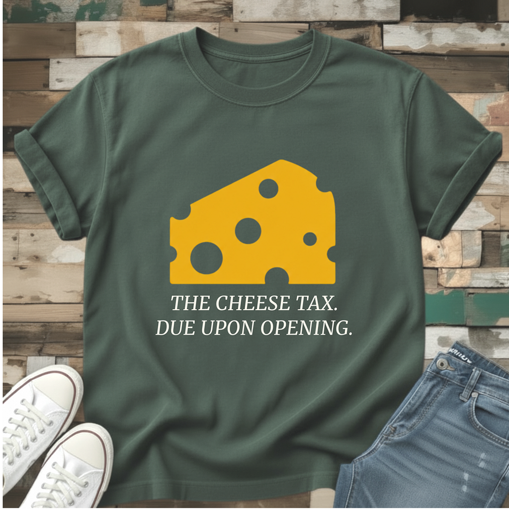The Cheese Tax.  Due Upon Opening T-Shirt
