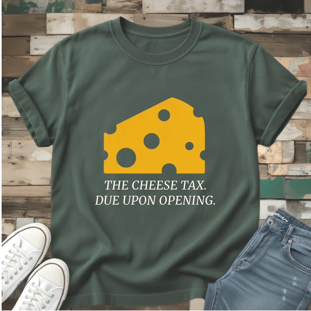 The Cheese Tax.  Due Upon Opening T-Shirt