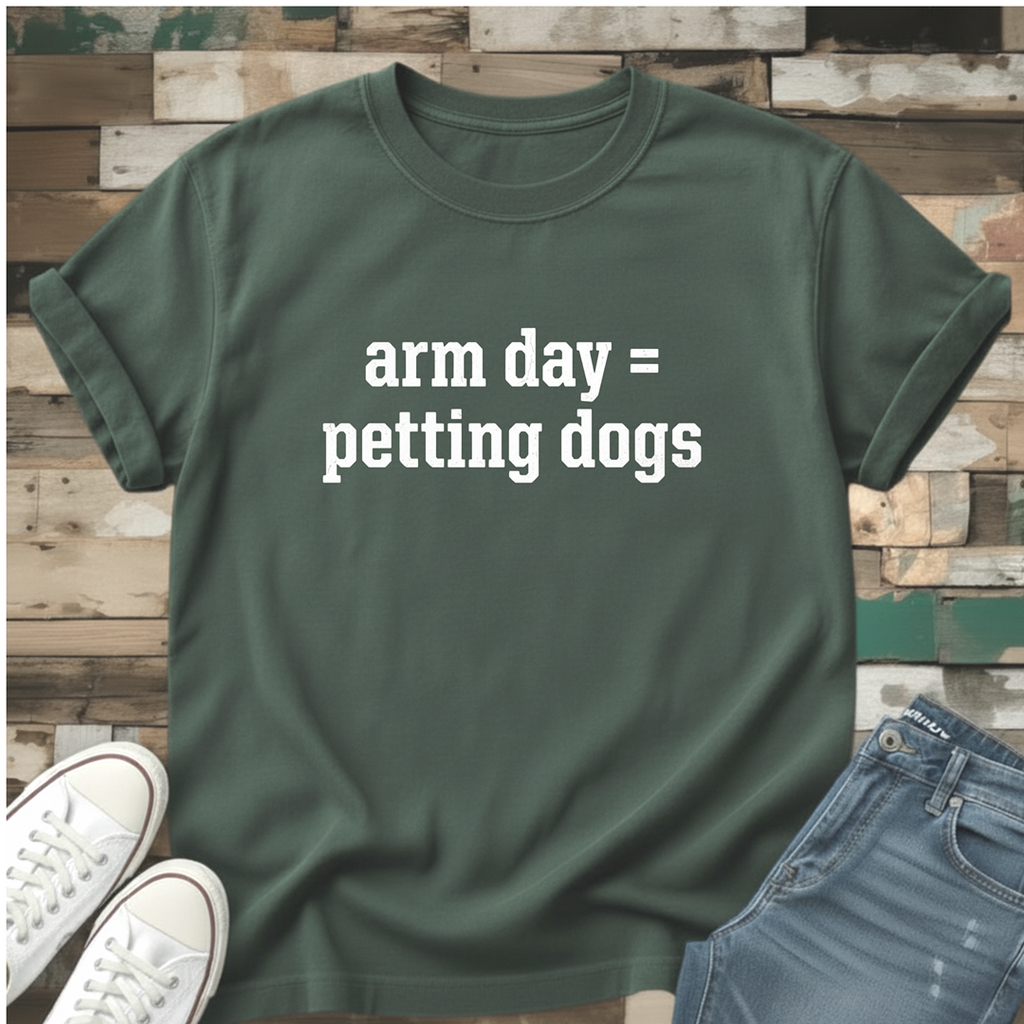 Arm Day=Petting Dogs T-Shirt