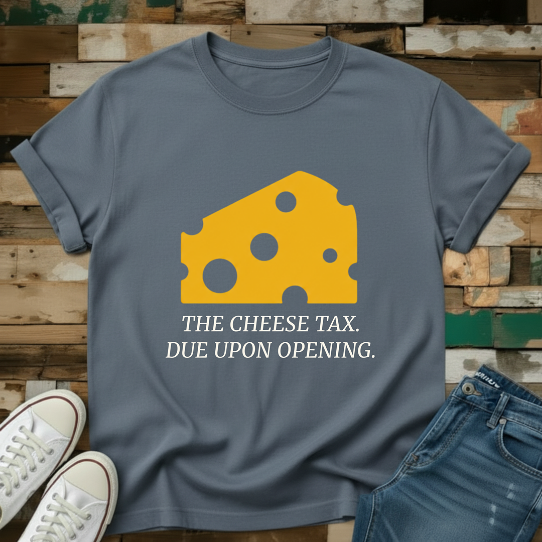The Cheese Tax.  Due Upon Opening T-Shirt