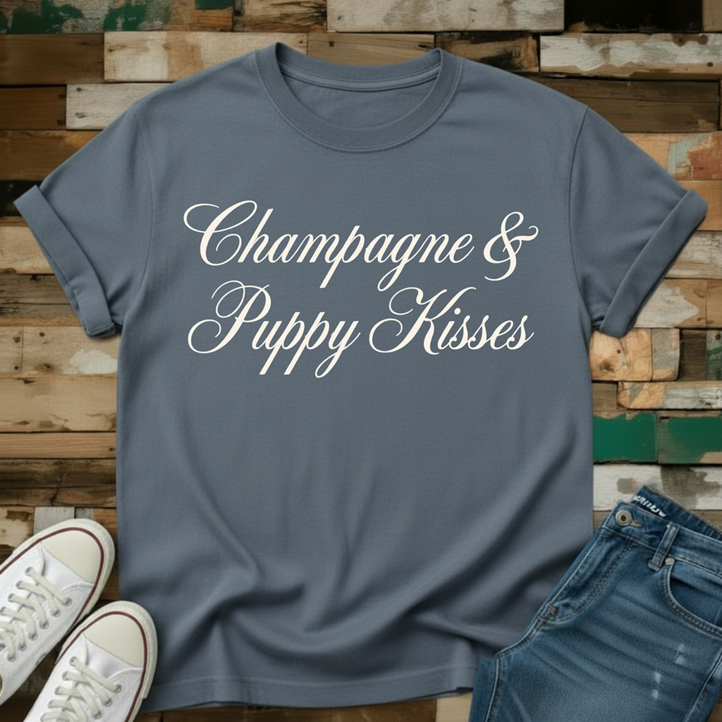 Champagne & Puppy Kisses T-Shirt