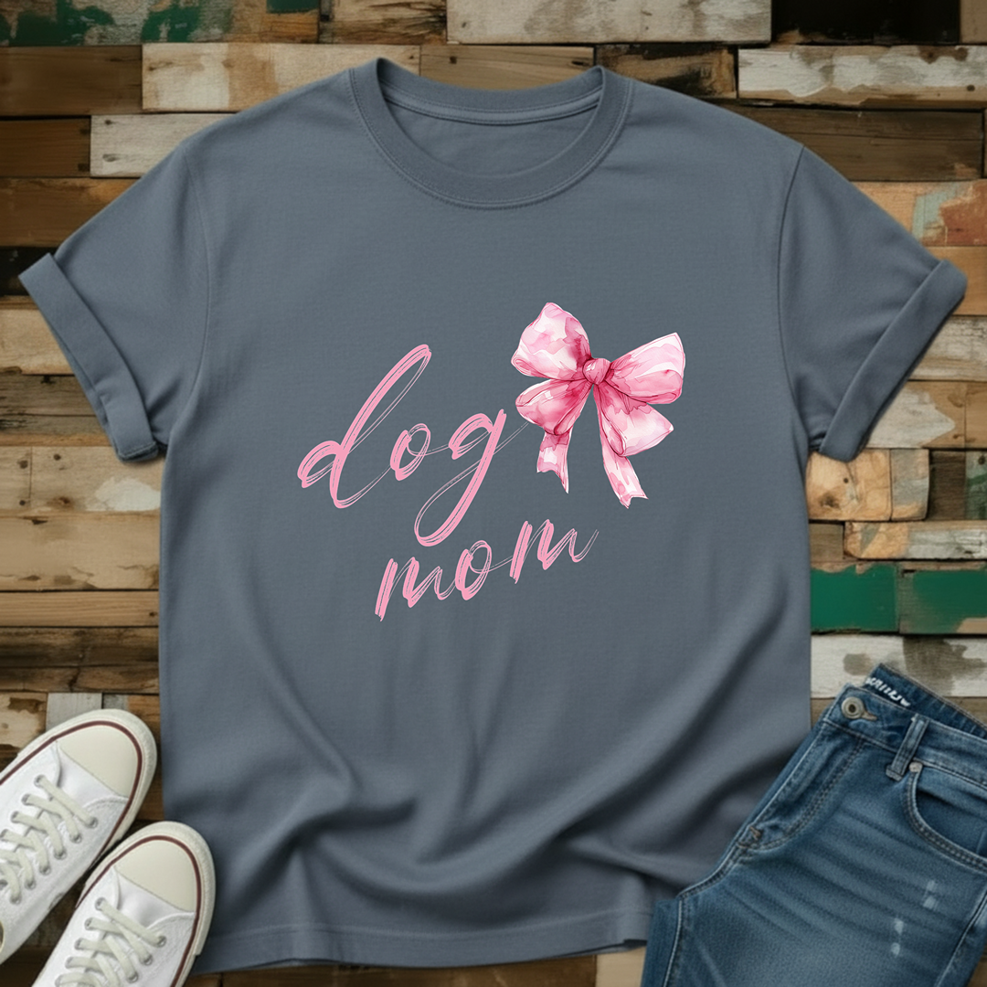 Dog Mom With Bow T-Shirt