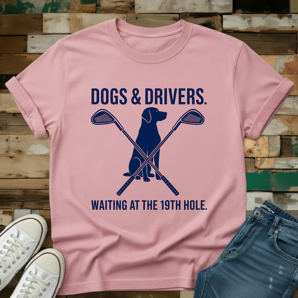 Dogs & Drivers. Waiting At The 19th Hole T-Shirt