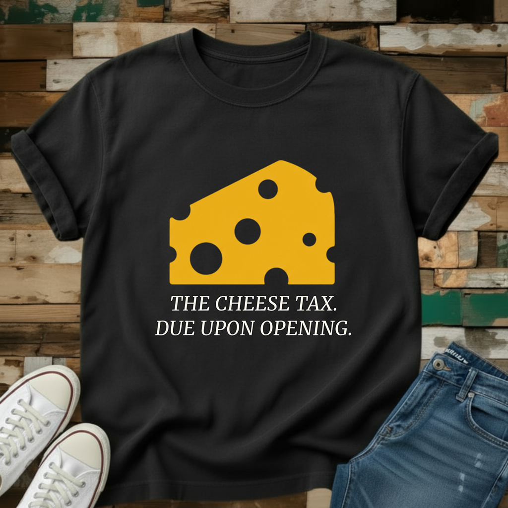 The Cheese Tax.  Due Upon Opening T-Shirt