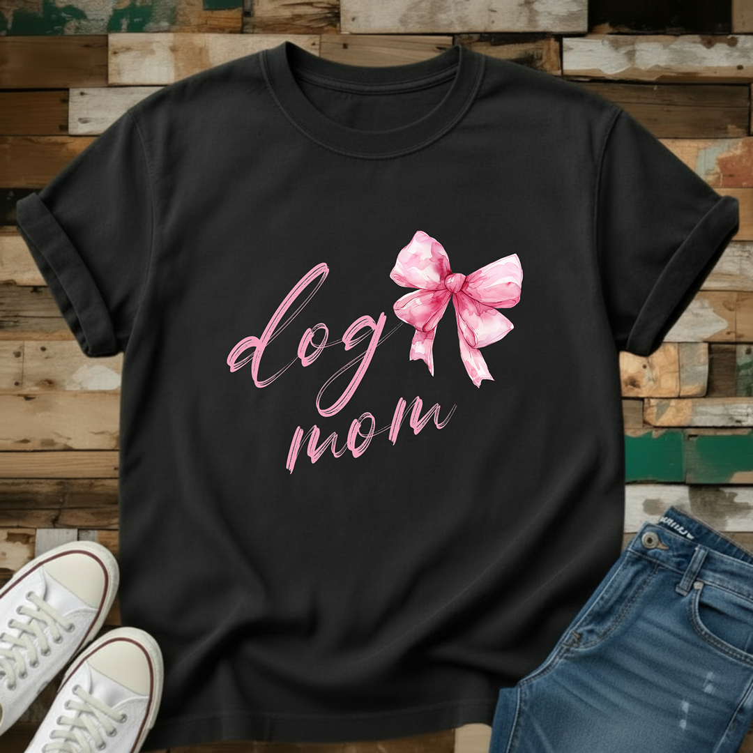 Dog Mom With Bow T-Shirt