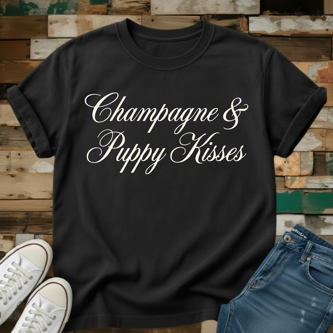 Champagne & Puppy Kisses T-Shirt
