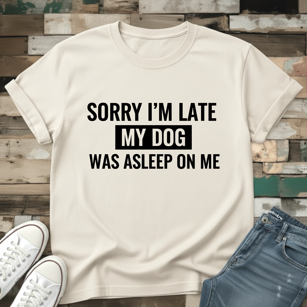 Sorry I'm Late My Dog Was Asleep On Me T-Shirt