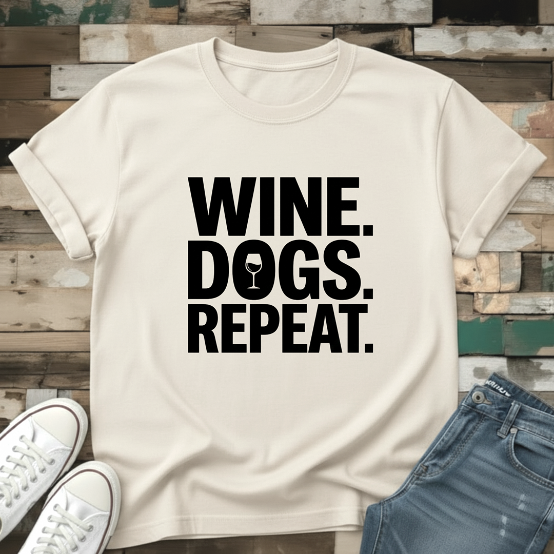 Wine Dog Repeat T-Shirt