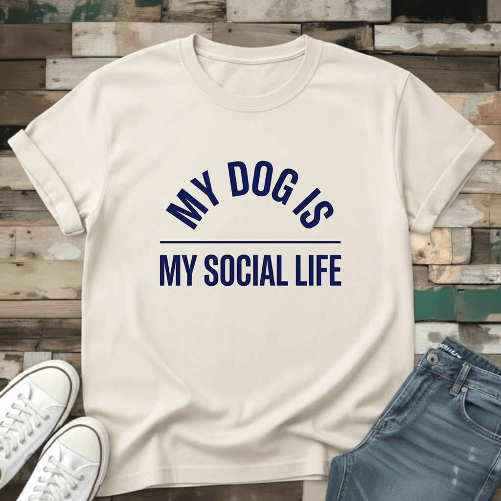 My Dog Is My Social Life T-Shirt