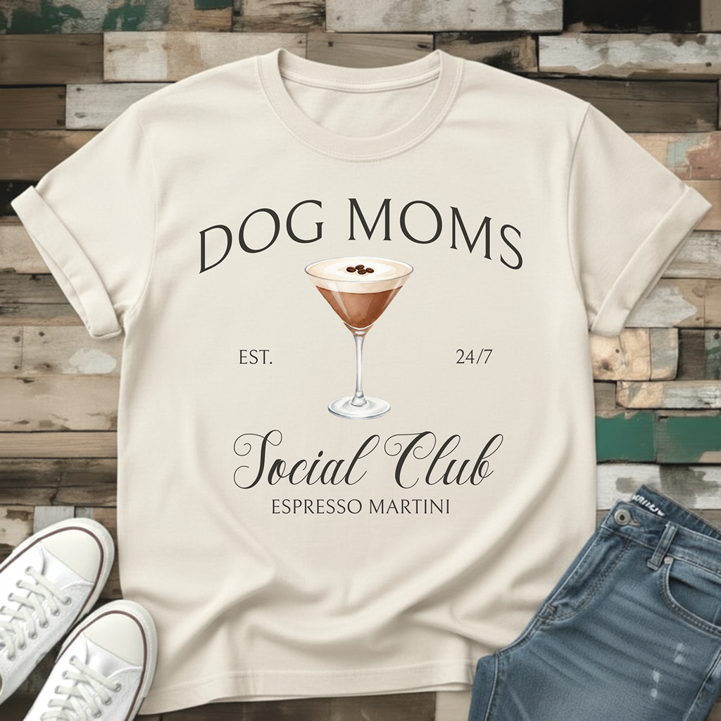 Dog Moms Espresso Martini Social Club T-Shirt