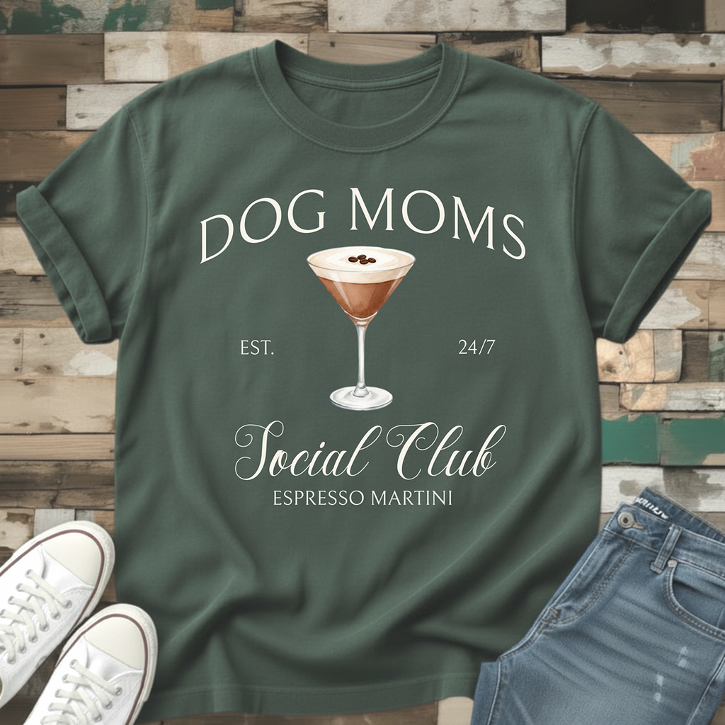 Dog Moms Espresso Martini Social Club T-Shirt