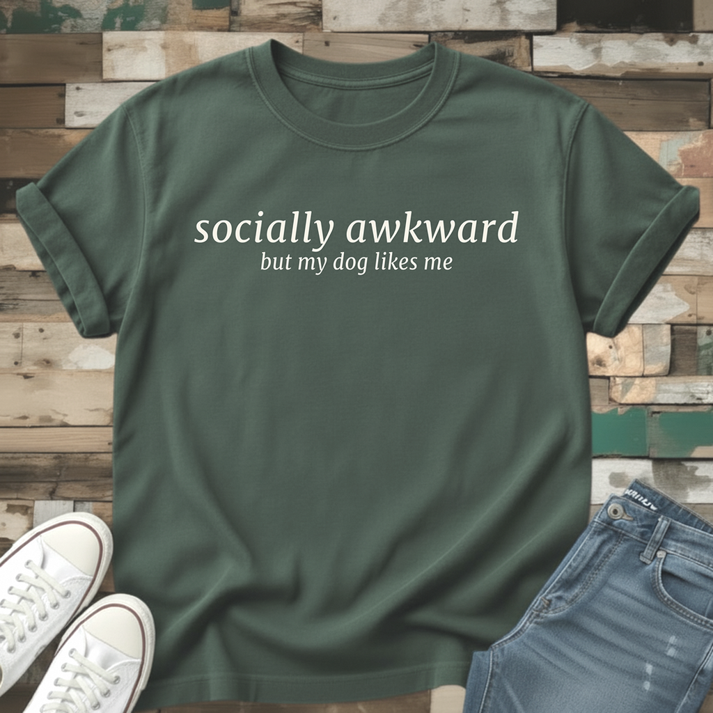 Socially Awkward But My Dog Likes Me T-Shirt